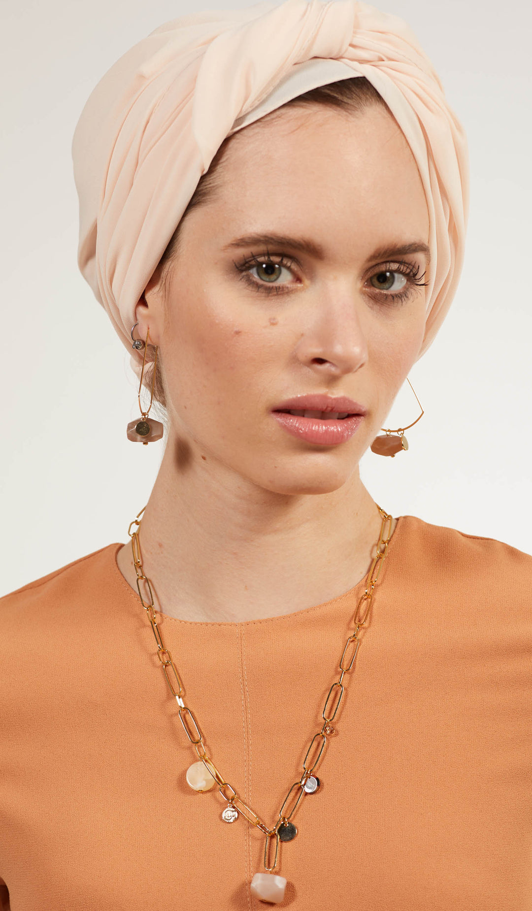 Hera Modern MashAllah Arabic Earrings-Moonstone