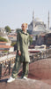 Chemise mi-longue boutonnée longue fluide Ilham - Olive