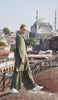 Chemise mi-longue boutonnée longue fluide Ilham - Olive