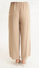 Ilham Loose Flowy Stretch Palazzo Pants - Tan