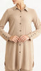 Chemise mi-longue boutonnée longue Ilham - Tan