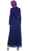 Kiran Embroidered Modest Abaya Maxi Dress - Navy Blue