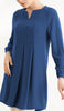 Robe tunique longue modeste Leah - Bleu Marina