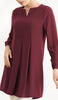 Robe tunique longue modeste Leah - Marron