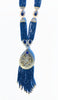 Long Turkish Tughra Tassel Necklace - Blue
