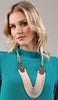 Long Multistrand Khamsa Turkish Artisan Necklace - Blush