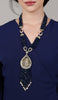 Long Turkish Tughra Tassel Necklace - Blue