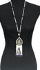 Long Turkish Tughra Tassel Necklace - White & Royal Blue