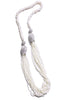 Long White Tulips with Pearls Turkish Artisan Necklace