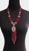 Long Turkish Artisan Necklace - Ruby Red