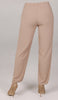 Sakinah Loose Stretch Waist Tapered Leg Pants - Latte