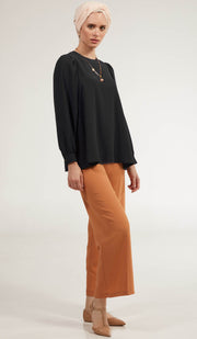 Luna Essential Layering Blouse - Black - FINAL SALE