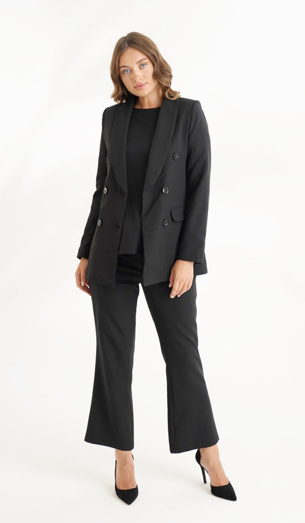 Lyla Long Light Comfy Blazer Jacket - Black