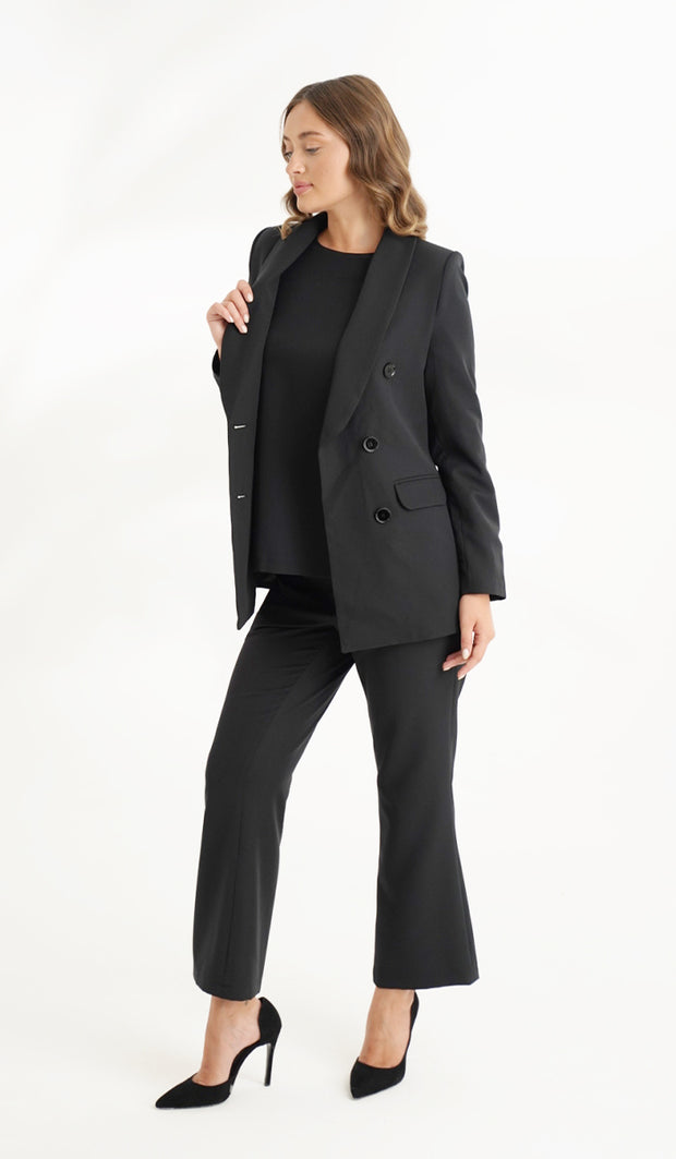 Veste blazer longue légère et confortable Lyla - Noir