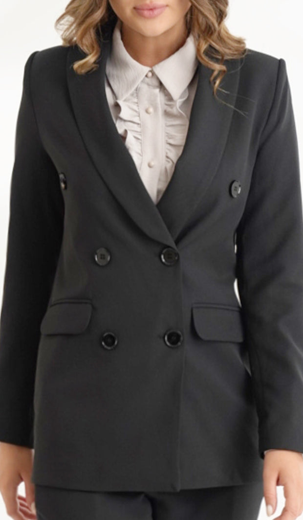 Veste blazer longue légère et confortable Lyla - Noir