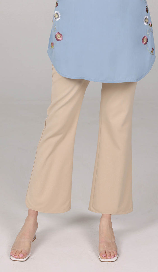 Lyla Tailored Stretch Flared Dress Pants - Buttercream