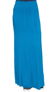 Marie Stretch Flared Maxi Skirt - Blue - ARTIZARA.COM