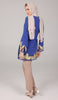Mahnaz Gold Embellished Long Modest Tunic - Ocean Blue