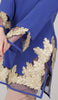 Mahnaz Gold Embellished Long Modest Tunic - Ocean Blue