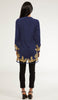 Mahnaz Gold Embellished Long Modest Tunic - Sapphire