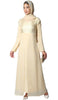 Marcella Long Sleeve Modest Muslim Formal Evening Dress - Beige Gold