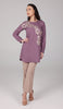 Mey Gold Embellished Long Modest Tunic - Lavender