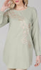 Mey Gold Embellished Long Modest Tunic - Tea Green - FINAL SALE
