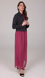 Nadia Smocked Chiffon Modest Long Maxi Dress - Orchid - FINAL SALE