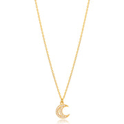 Mina Sterling Silver Crescent Moon Necklace - Gold