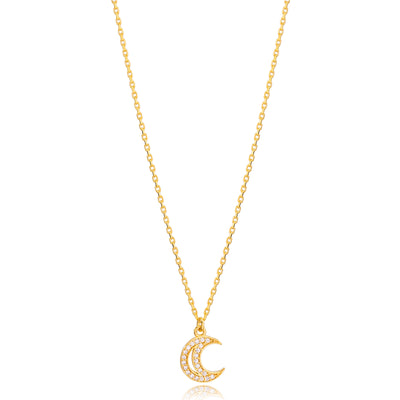 Collier croissant de lune en argent sterling Mina - Or