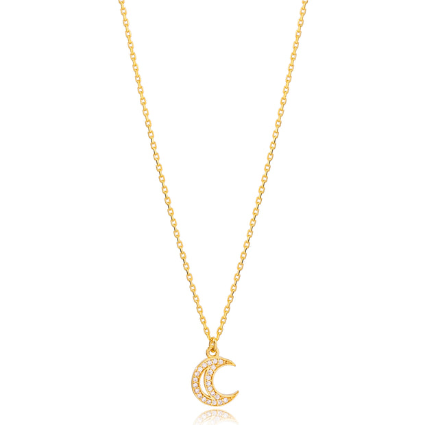 Collier croissant de lune en argent sterling Mina - Or