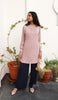 Tunique modeste longue smockée Mishal Essential - Rose poudré