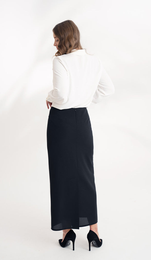 Moda Essential Long Maxi Pencil Skirt - Black