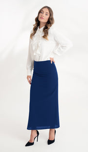 Moda Essential Long Maxi Pencil Skirt - Dark Blue