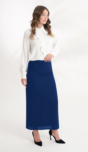 Moda Essential Long Maxi Pencil Skirt - Dark Blue