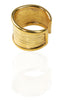 Modern Sterling Silver Nazar Dua Evil Eye Adjustable Band Ring-Gold