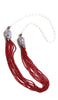 Multistrand Turkish Tulip Artisan Necklace - Ruby and Pearls