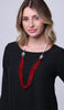 Multistrand Turkish Tulip Artisan Necklace - Ruby and Pearls