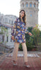 Myra Modest Chiffon Tunic Dress - Chocolate Floral