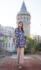 Myra Modest Chiffon Tunic Dress - Chocolate Floral