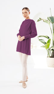 Myra Modest Chiffon Tunic Dress - Orchid