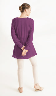 Myra Modest Chiffon Tunic Dress - Orchid