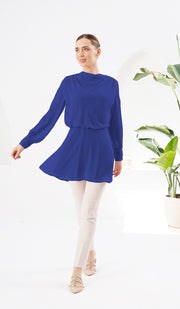 Myra Modest Chiffon Tunic Dress - Royal Blue