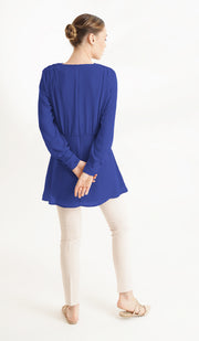 Myra Modest Chiffon Tunic Dress - Royal Blue