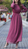 Nadia Smocked Chiffon Modest Long Maxi Dress - Orchid - FINAL SALE