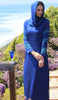 Najma Embroidered Formal Abaya Maxi Dress - Royal Blue