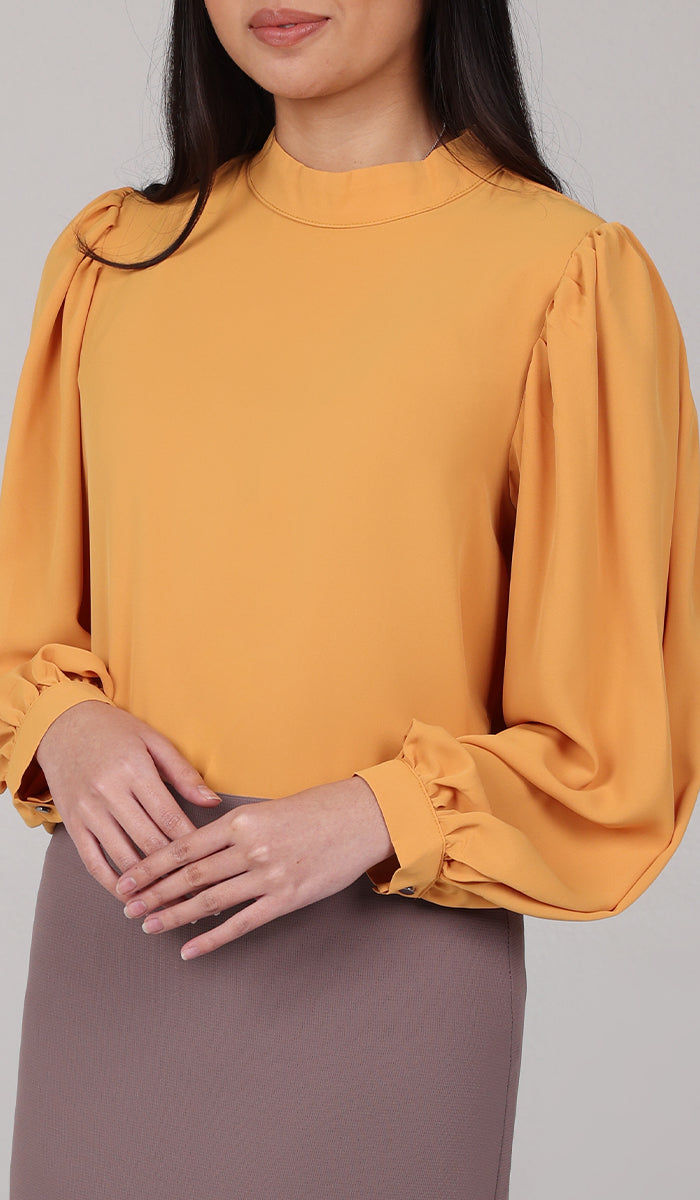 Nariman Essential Everyday Blouse - Saffron - FINAL SALE