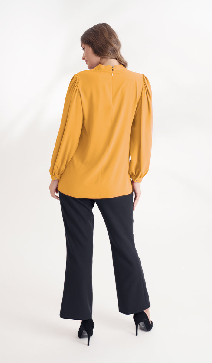Nariman Essential Everyday Blouse - Saffron - FINAL SALE