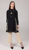 Nyla Gold Embellished Long Modest Tunic - Black