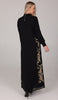 Nyla Modest Long Formal Gold Embellished Maxi Dress - Black